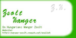 zsolt wanger business card